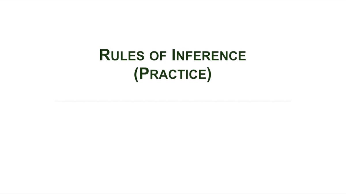 'Video thumbnail for Rules of Inference II'