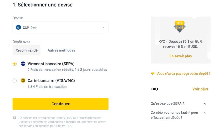 alimenter carte binance